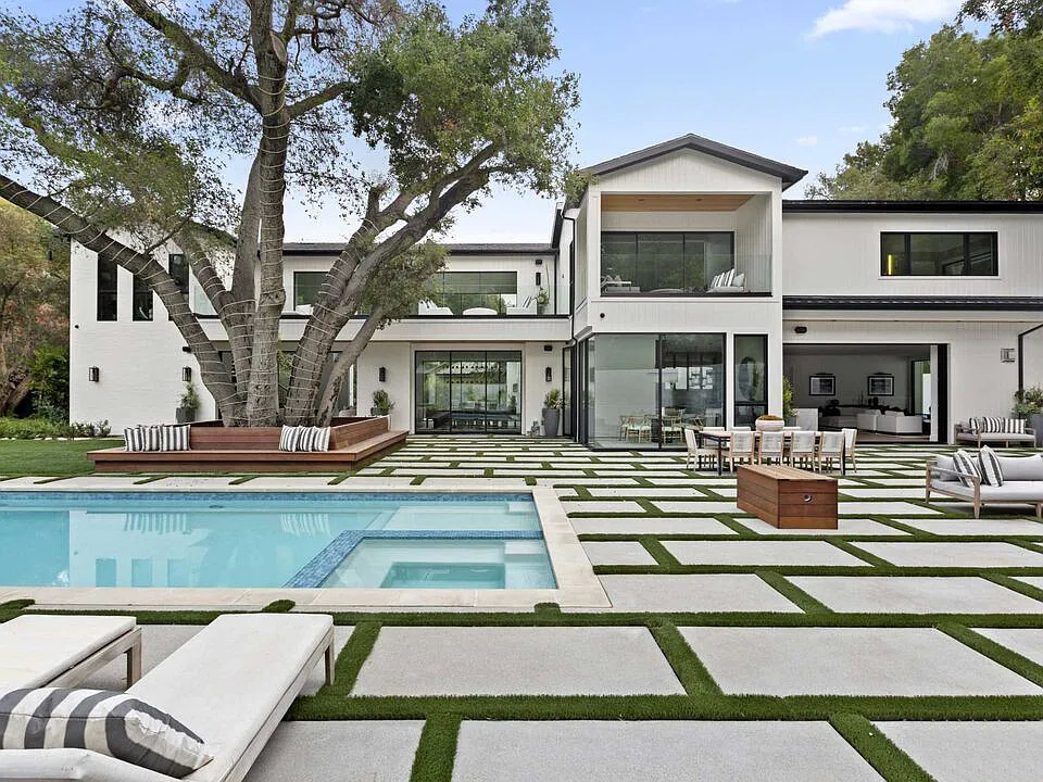 Outdoor Pool and seating area and House Profile