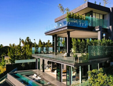 Outdoor pool and Seating area and House Profile