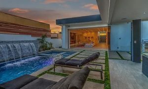 Outdoor pool and seating area (1)